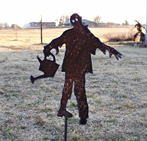 Zombie garden stake - Metal zombie art - Zombie gardener yard maker - Undead yard stake - Metal yard garden planter stake - Rusted zombie Zombie garden stake - Metal zombie art - Zombie gardener yard maker - Undead yard stake - Metal yard garden planter stake - Rusted zombie