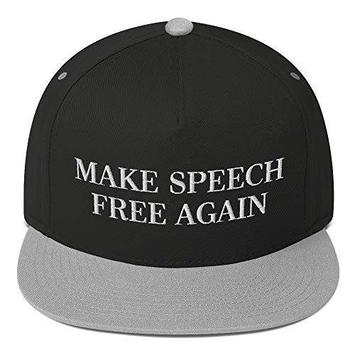 VANN_S PRODUCTS LLC. Make Speech Free Again Hat Embroidered Snapback Flat Bill Cap Black Grey