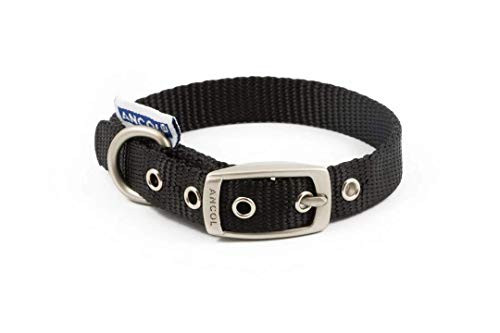 Ancol Heritage Nylon Eyelet Collar Black 26-36cm Size S