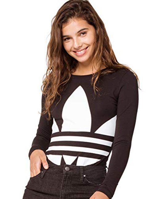 adidas Originals Women_s Large Logo Bodysuit  Black White  XS adidas Originals Women_s Large Logo Bodysuit  Black White  XS