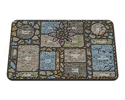 One Deck Dungeon Playmat - Stone Tablet Background - Neoprene Play Mat for Card Game - 18inch  x 12inch  x 2.5mm - Custom Design