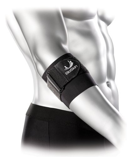 Tennis Elbow Brace - Elbow Compression Strap and Gel Pad - for Tennis Elbow and Golfer_s Elbow and Tendinitis - BioSkin -XS-