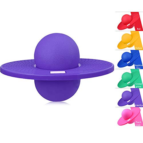 BISOZER Pogo Ball  Hop n_ Hop Pogo Hopper  Pogo Ball Fun Hopper Sports High Balance Bounce Jump Board Ball Platform Fitness Ball for Aerobic Balance and Coordination Exercises -Pruple-