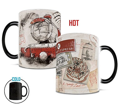 Morphing Mugs Harry Potter Platform 9 and 3/4 (3 quarters) Hogwarts Express Heat Reveal Ceramic Coffee Mug - 11 Ounces
