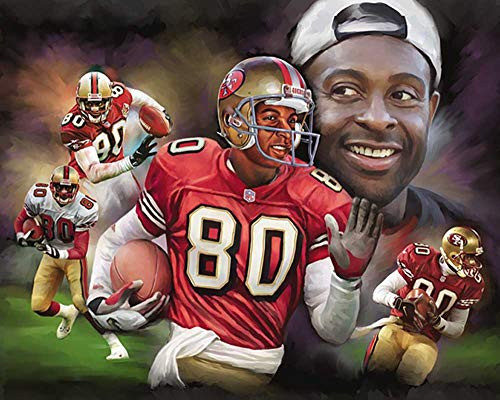 Wishum Gregory  Jerry Rice - Art Print Poster  Paper Size 16inch  x 20inch  Image Size 16inch  x 20inch -n-100-
