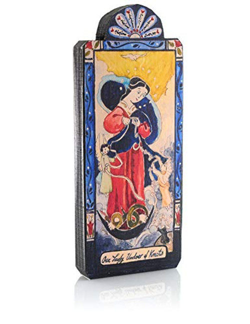 Modern Artisans Our Lady Undoer of Knots Patron Saint Retablo Plaque 3.4 x 8.25 inches Modern Artisans Our Lady Undoer of Knots Patron Saint Retablo Plaque 3.4 x 8.25 inches