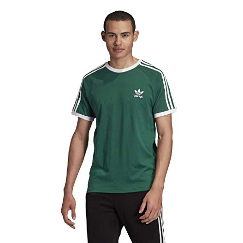 adidas Originals Men_s 3-Stripes Tee  Dark Green  XL