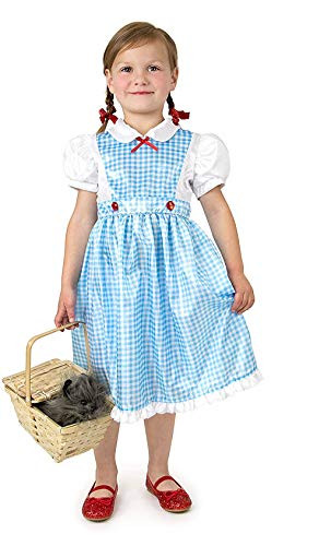Little Adventures Kansas Girl with Bow Dress up Costume -Medium- Blue