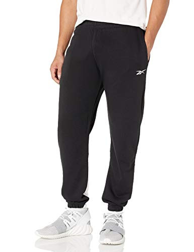 Reebok Training Essentials Linear Logo French Terry Jogger Pants  Black White  XL