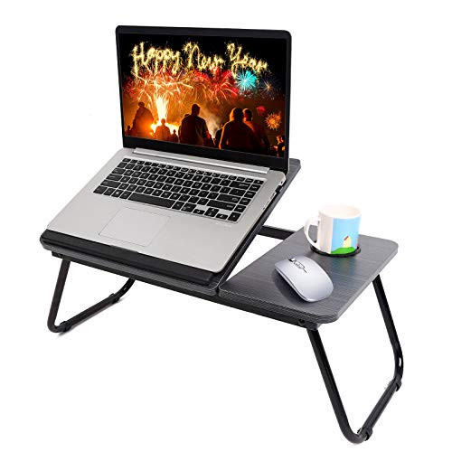 TANCHEN Laptop Desk for Bed Folding Laptop Desk Table Angle Adjustable Laptop Stand Laptop Tray Table with Foldable Legs  Foldable Laptop Table for Bed