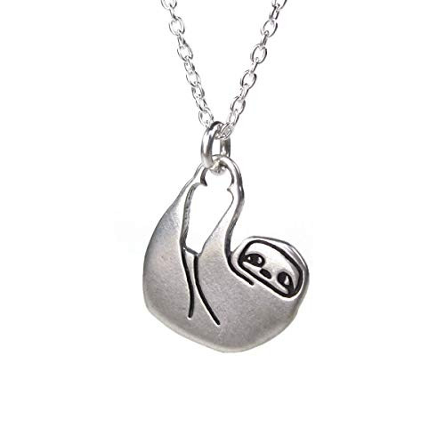 Sterling Silver Sloth Necklace 18inch  925 Chain for Women and Girls