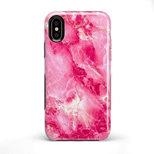 Casely iPhone X XS Phone Case - Hot Pink Marble Case - 360 Degree Coverage for Your Phone - Precise Cutouts  1mm Raised Lip Camera Protection - Bold