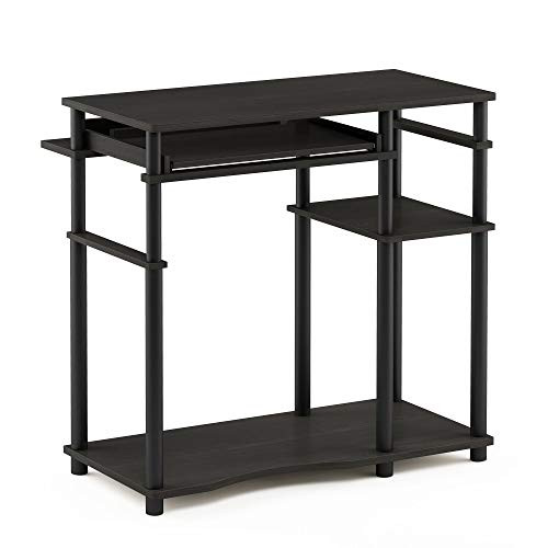 Furinno Abbott Computer Desk with Bookshelf  Espresso Black