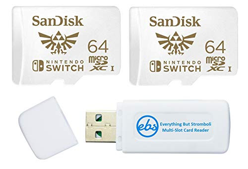 SanDisk 64GB Micro SD Cards for Nintendo Switch - Memory Card 2 Pack for Switch  and  Switch Lite -SDSQXAT-064G-GNCZN- Bundle with -1- Micro Card Reader