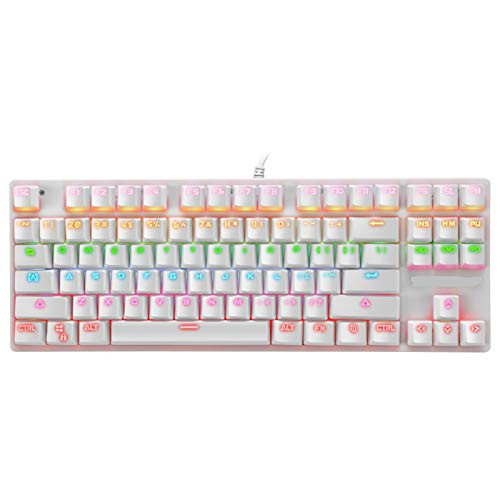 Jpwpowe 87 Keys Mechanical Keyboard Switch Wired Gaming Keyboards with RGB Backlight