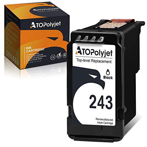 ATOPolyjet Remanufactured 243 Ink Cartridge Replacement for Canon PG-243 PG-245XL for PIXMA MG2522 MG2520 MG2525 MG2920 MG2420 MG3020 MG3022 MX490 MX492 TS202 TS302 TS3120 TS3320 TR4520 TR4522 Printer