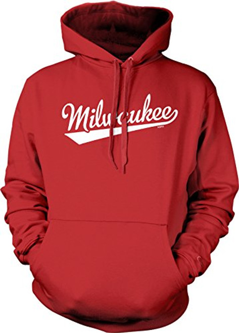 NOFO Clothing Co Milwaukee Script Baseball Font Hooded Sweatshirt XL Red NOFO Clothing Co Milwaukee Script Baseball Font Hooded Sweatshirt XL Red
