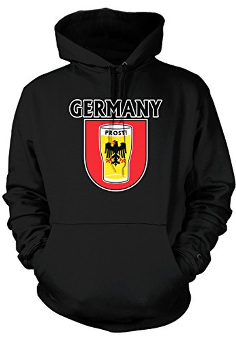 Amdesco Men_s Germany Deutschland German Beer Pint Prost Hooded Sweatshirt  Black XL Amdesco Men_s Germany Deutschland German Beer Pint Prost Hooded Sweatshirt  Black XL