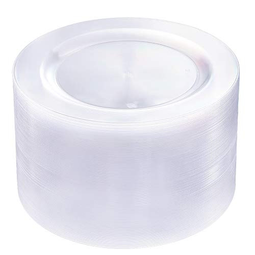 BUCLA 100Pieces Clear Plastic Plates -10.25inch Dinner Plates- Premium Weddings and Party Plates BUCLA 100Pieces Clear Plastic Plates -10.25inch Dinner Plates- Premium Weddings and Party Plates