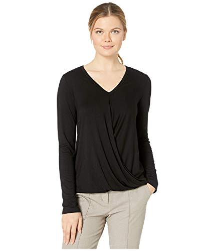 Karen Kane Long Sleeve Drape Front Top Black XS