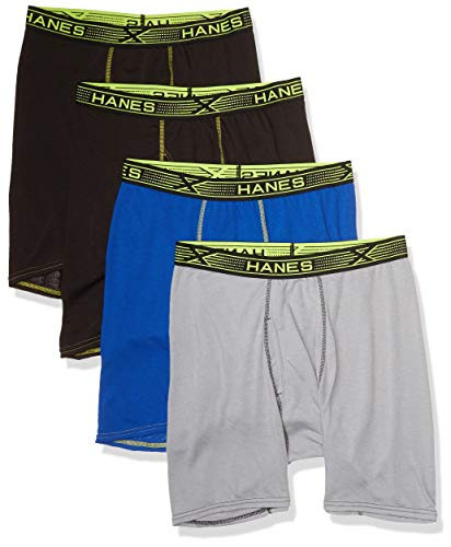 Hanes Ultimate Men_s Sport X-Temp Breathable Mesh Long Leg Boxer Brief 4-Pack  Assorted  X Large
