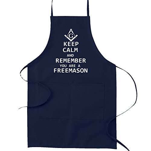 Keep Calm and Remember You are a Freemason Masonic Cooking Kitchen Apron - [Navy Blue]