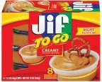 JIF To Go Creamy Peanut Butter  12 OZ -Pack of 6-
