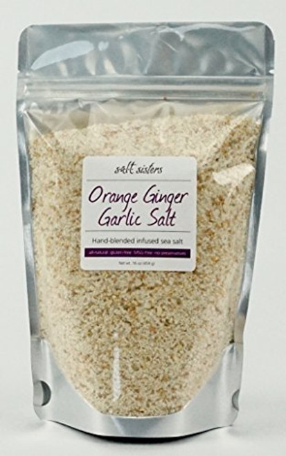 s.a.l.t. sisters Orange Ginger Garlic Infused Sea Salt 16 Ounce s.a.l.t. sisters Orange Ginger Garlic Infused Sea Salt 16 Ounce