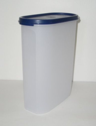 Tupperware Modular Mates Oval Storage Container  Bold n Blue Seal -Oval 4  9.75 cup capacity-