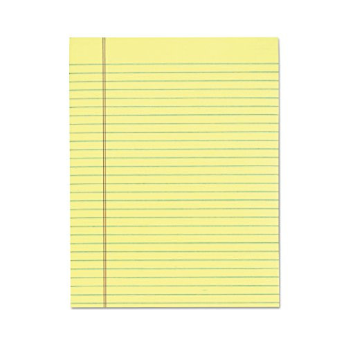 TOPS 7522 The Legal Pad Glue Top Pads, Legal/Wide, 8 1/2 x 11, Canary, 50 Sheets (Pack of 12)