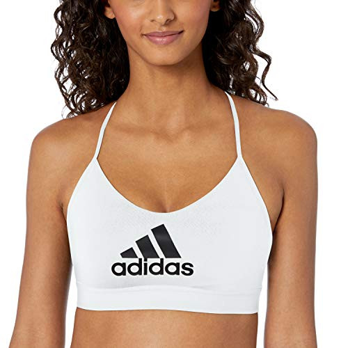 adidas Women_s All Me Badge of Sport Bra  White  X-Small