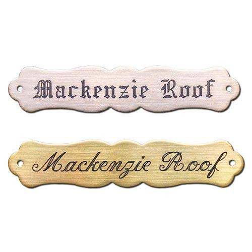 SADDLE NAME PLATE ORNATE Small Thick Solid Brass Custom Engraved