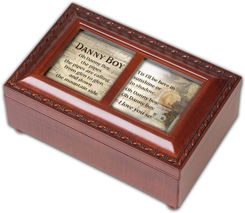 Cottage Garden Danny Boy Woodgrain Petite Music Box Jewelry Box Plays Irish Eyes