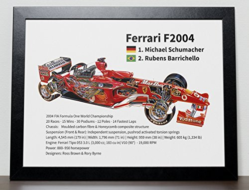 The Ferrari F2004 Formula One Poster - Formula 1 - F1 The Ferrari F2004 Formula One Poster - Formula 1 - F1