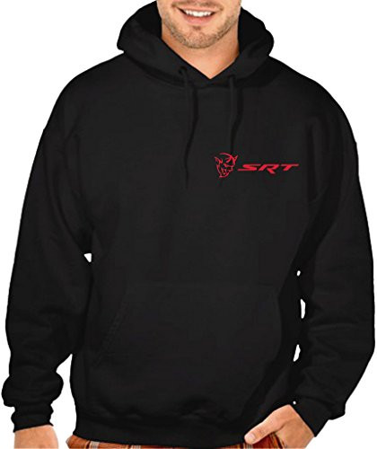 Men_s Dodge Challenger Demon SRT Chest Black Pullover Hoodie Sweater Medium Black