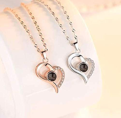 Love Necklace Heart Shaped Love Necklace 100 Language Love Necklace 100 Languages I Love You Projection Pendant Necklace Love Necklace Heart Shaped Love Necklace 100 Language Love Necklace 100 Languages I Love You Projection Pendant Necklace