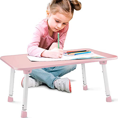 CHEFAN Kids Lap Desk-Portable School Desk- Flexible Pink Lap Desk for Classrooms and Homeschool-Height Adjustable and Foldable Table for Kids and Teens