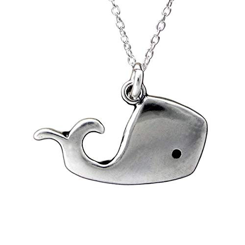 Sterling Silver Whale Necklace on 18inch  Chain 925 for Women and Girls