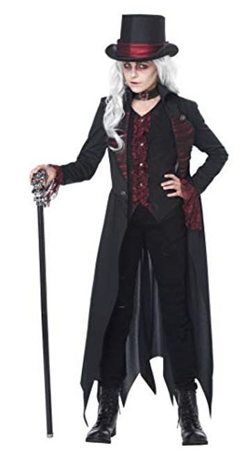 California Costumes Girls Gothic Vampiress Child Costume Black Wine  Medium