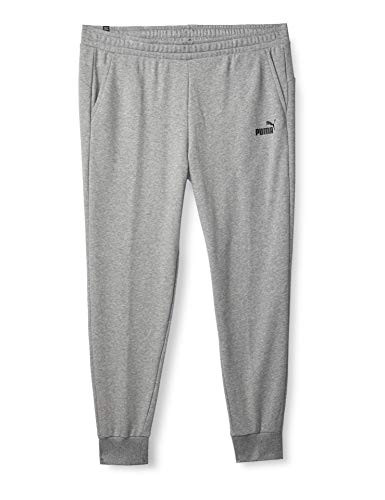 PUMA Men_s Essentials French Terry Logo Pants  Medium Gray Heather  X-Large