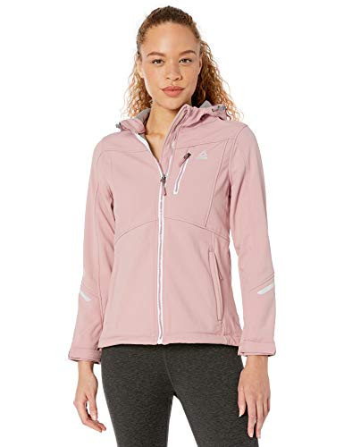 Reebok Women_s Softshell Active Jacket  Cinched Back Dusty Rose  S