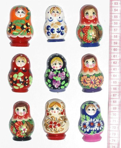Wooden Fridge Magnet, Nesting Doll (Matryoshka), Handpainted Russian Crafts