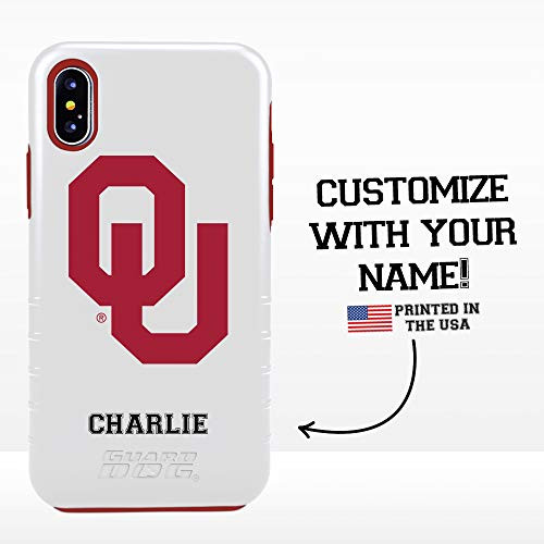 Guard Dog NCAA Oklahoma Sooners Hybrid Case for iPhone Xs Max - Personalized with Your Name - White Guard Dog NCAA Oklahoma Sooners Hybrid Case for iPhone Xs Max - Personalized with Your Name - White