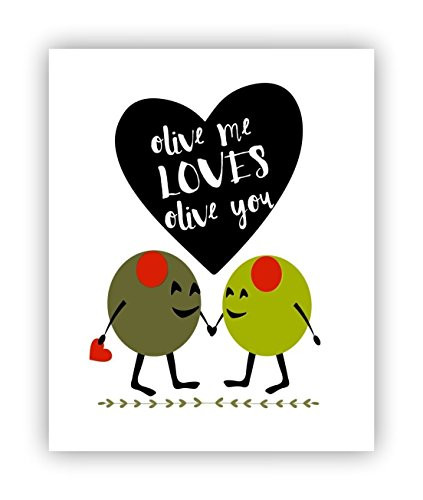 Pun Poster Olive Me Loves Olive You 11 x 14
