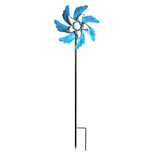 GEZICHTA Wind Spinner. 11.5inch  Kinetic Wind Spinner  Garden Wind Catcher  Metal Sculpture Ornament with Metal Garden Stake for Outdoor Yard Lawn  and  Garden Decor