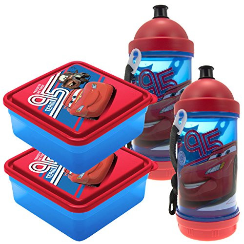 Set Of 2 Disney Cars Sip N Snack Canteen Bottles, 2 Chillpak Sandwich Containers Lunch For Kids Set Of 2 Disney Cars Sip N Snack Canteen Bottles, 2 Chillpak Sandwich Containers Lunch For Kids