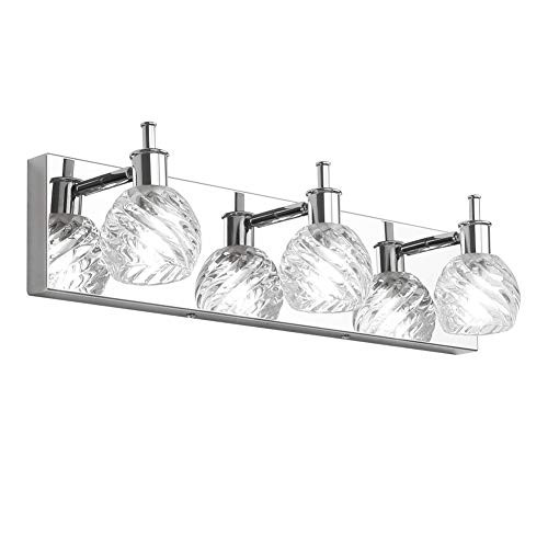 Ralbay Modern Vanity Light Fixtures 3 Lights LED Modern Vanity Light Bathroom Fixtures Over Mirror LED Modern Crystal Glass Globe Vanity Lights - with G9 Bulbs -