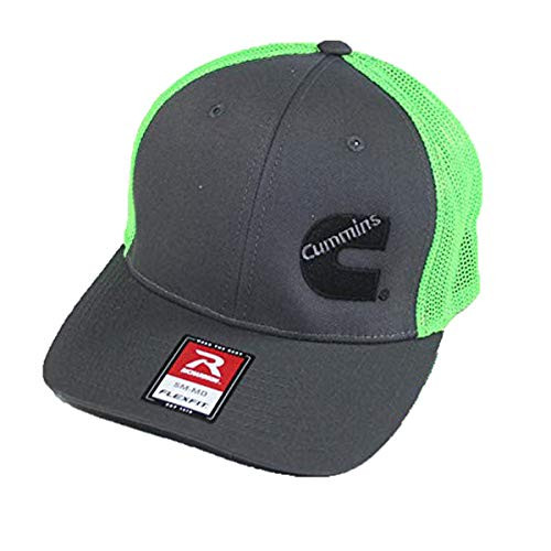 Dodge Cummins Trucker hat Richardson Charcoal Gray Green mesh Flexfit SM MD