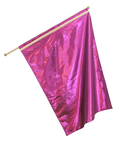 Large Dark Pink Praise Worship Dance Flag on Rod  Free Spinning
