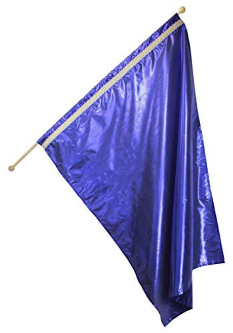 Large Dark Blue Flag with Stick  Praise  Worship  Dance  Church  Banner  Free Spinning